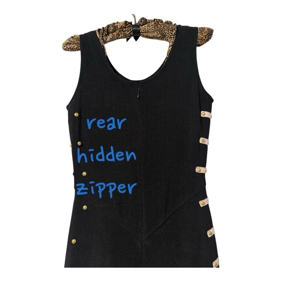 Cache Y2K Black Knit Bodycon Maxi Dress Studded Nautical Details Women’s Small - Picture 8 of 16